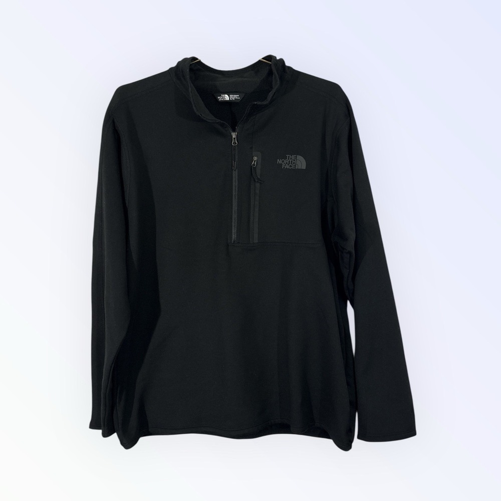 The North Face Pullover Mens XL Black Quarter Zip Fleece Hiking Shirt‎ Top